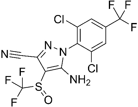 Fipronil insekticid: kemijska formula