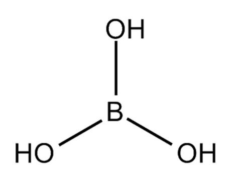 Boorzuur: chemische formule (H3BO3)