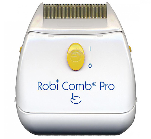Versi lanjutan sikat Robi Comb Pro - juga menyediakan untuk pemusnahan kutu dengan nyahcas elektrik