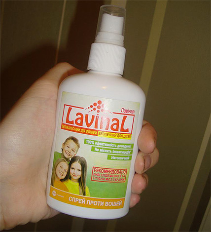Lavinal lice 스프레이는 허브 성분을 기반으로합니다.