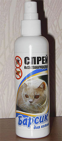 Spray din purici Barsik - în special pentru pisici