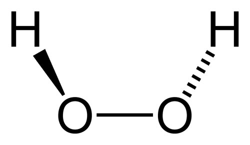 Structuurformule van waterstofperoxide