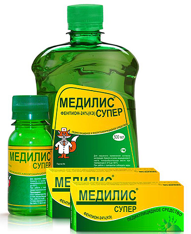 ยากำจัดเหา Medilis Super ประกอบด้วยยาฆ่าแมลง fenthion