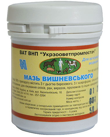 Un remediu binecunoscut pe bază de gudron de mesteacăn - unguent Vishnevsky (nu este eficient împotriva păduchilor)