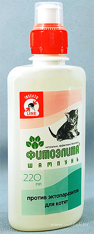 Syampu Phytoelita daripada kutu untuk anak kucing
