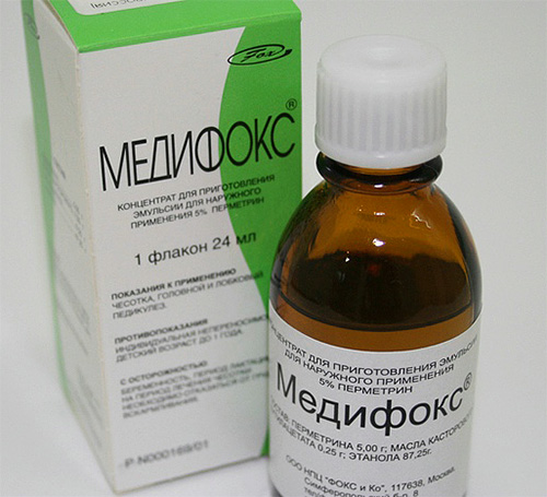 Medifox adalah racun serangga yang kuat dan tidak boleh digunakan untuk merawat kutu kepala pada kanak-kanak.