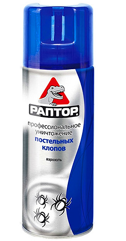 Tahtakurulardan aerosol ilacı Raptor kullanımı uygundur, ancak odada çok fazla tahtakurusu varsa en iyi seçim olmayacaktır.