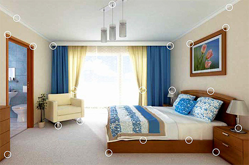 Resim, bir apartman dairesinde tahtakuruları için en olası yaşam alanını göstermektedir.
