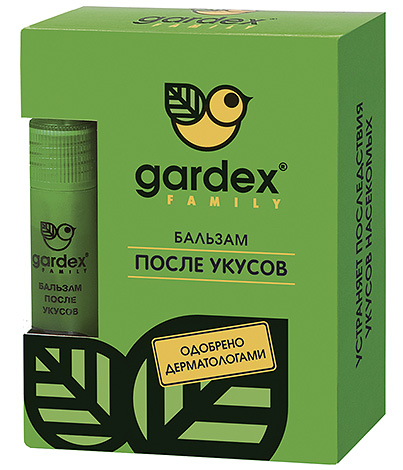 Balsam după mușcături de insecte Gardex Family vă va ajuta în cazul în care zona afectată mâncărime insuportabil.