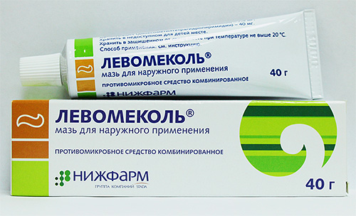 Salap Levomekol digunakan terutamanya untuk pembasmian kuman luka dan sebagai agen anti-radang.
