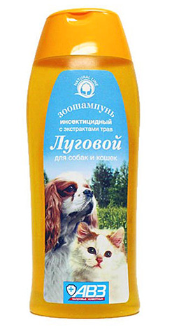 Șamponul Meadow este potrivit pentru tratarea puricilor animalelor cu piele delicată și păr frumos.