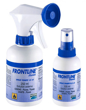 Spray från loppor Frontline (Frontline)