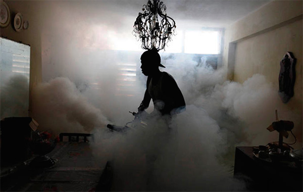 Bij het behandelen van een kamer met hete mist ontstaat ook een zeer fijne insectendodende aerosol.