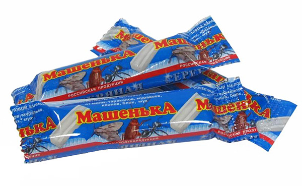 Kleurpotloden van kakkerlakken Masha worden tegenwoordig zeer actief verkocht, ondanks de aanwezigheid op de markt van effectievere medicijnen.