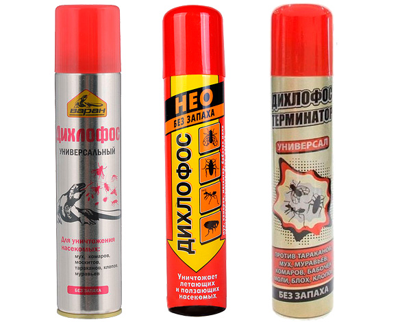 Danas se insekticidni aerosoli koji se prodaju pod markom Dichlorvos bitno razlikuju od istoimenog sovjetskog lijeka.