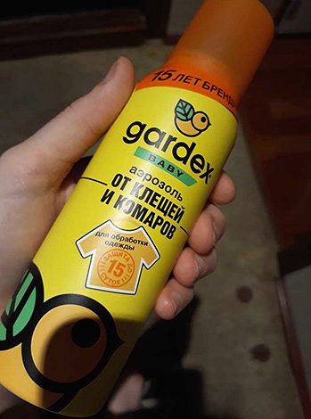 Keneler ve sivrisinekler için aerosol ilacı Gardex Baby